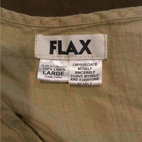 Flax Button Down Linen Tunic Top - Picture 5 of 5